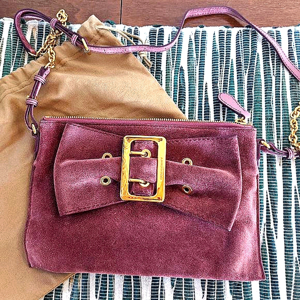 💎✨Authentic✨💎 Burberry crossbody suede plum bag